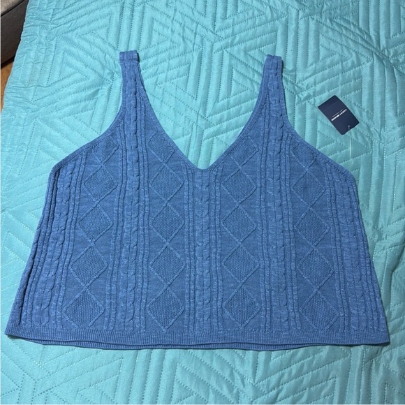 Lucky Brand Pointelle Crop Tank in Moonlight Size: XL - Picture 4 of 9
